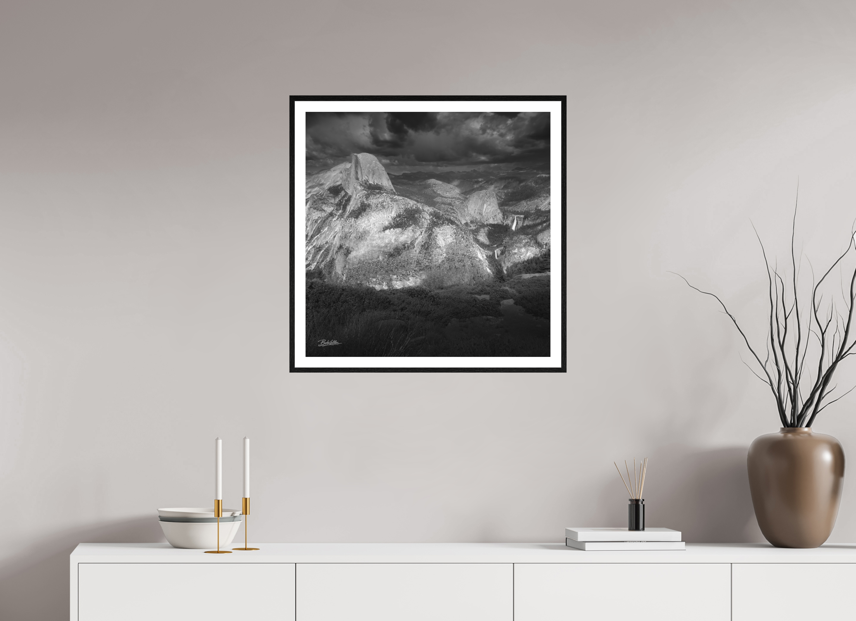 25 x 25″, Fine Art - Acrylic - Framed Yosemite Trinity