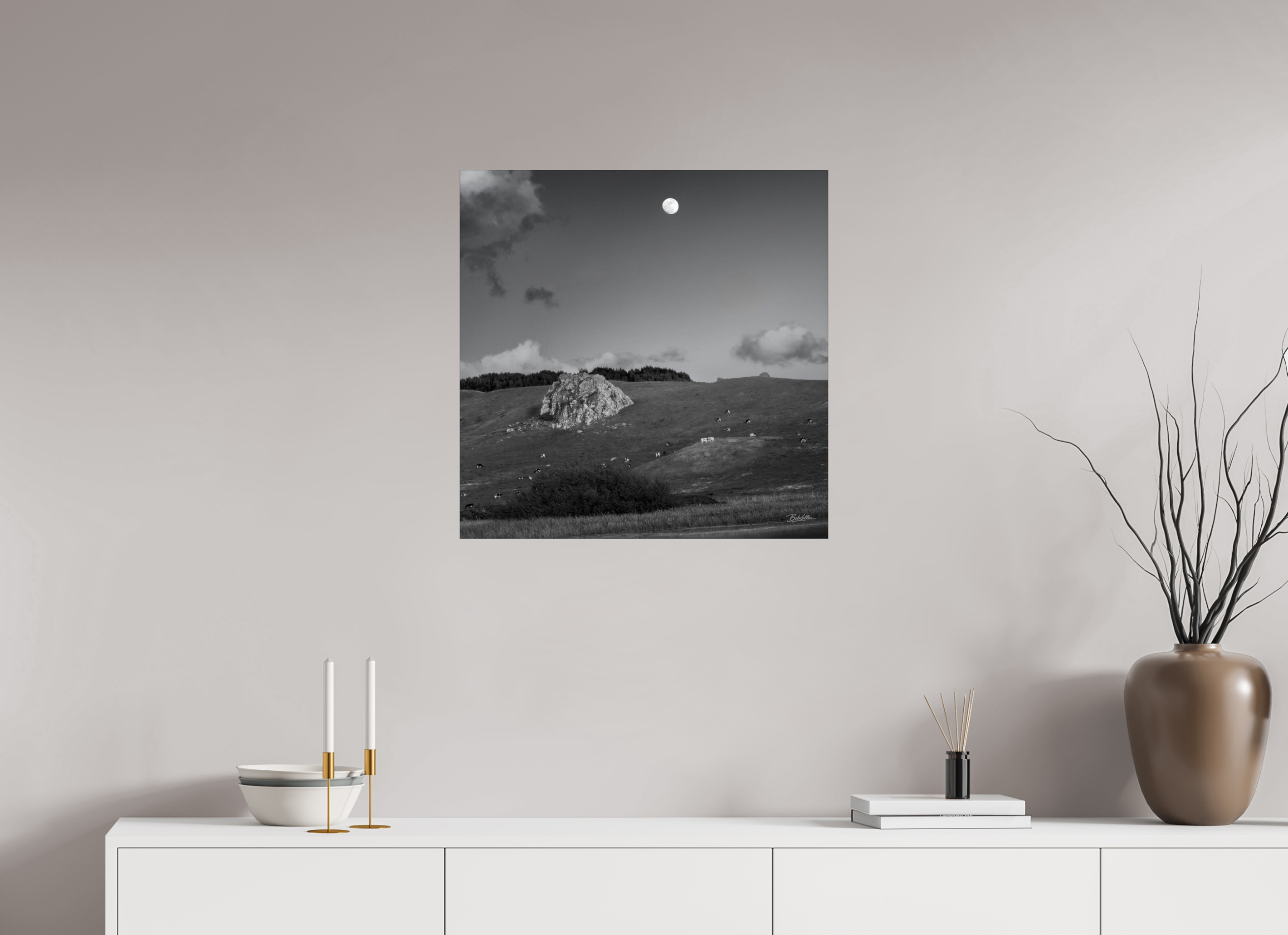 25 x 25″, Fine Art Print-Only Moon Watch