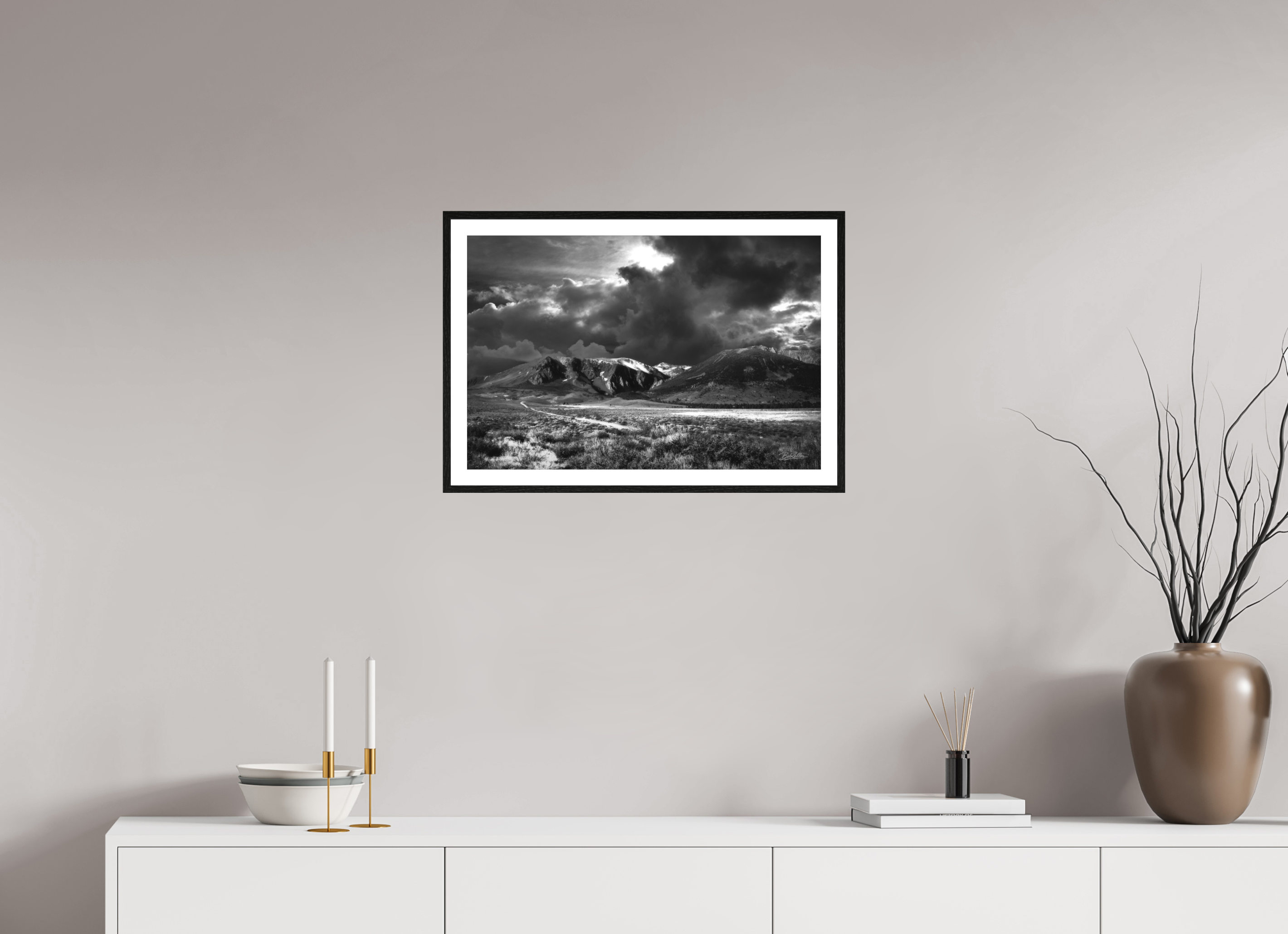 24 x 16″, Fine Art - Acrylic - Framed Storm on the Pass