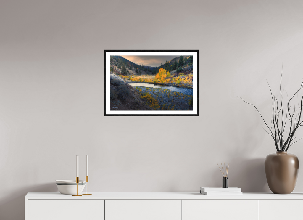 24 x 16″, Fine Art - Acrylic - Framed Where Autumn Crosses the Pass