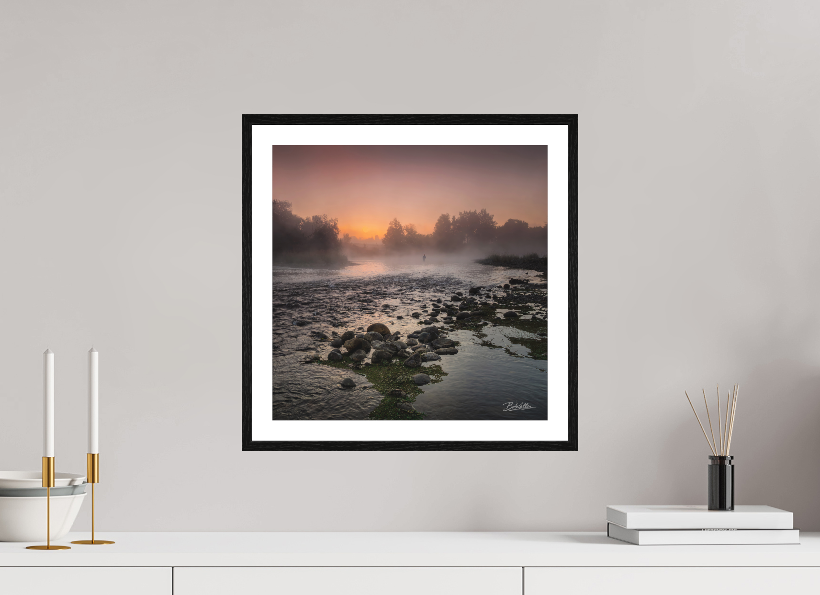 15 x 15″, Fine Art - Acrylic - Framed River of Return