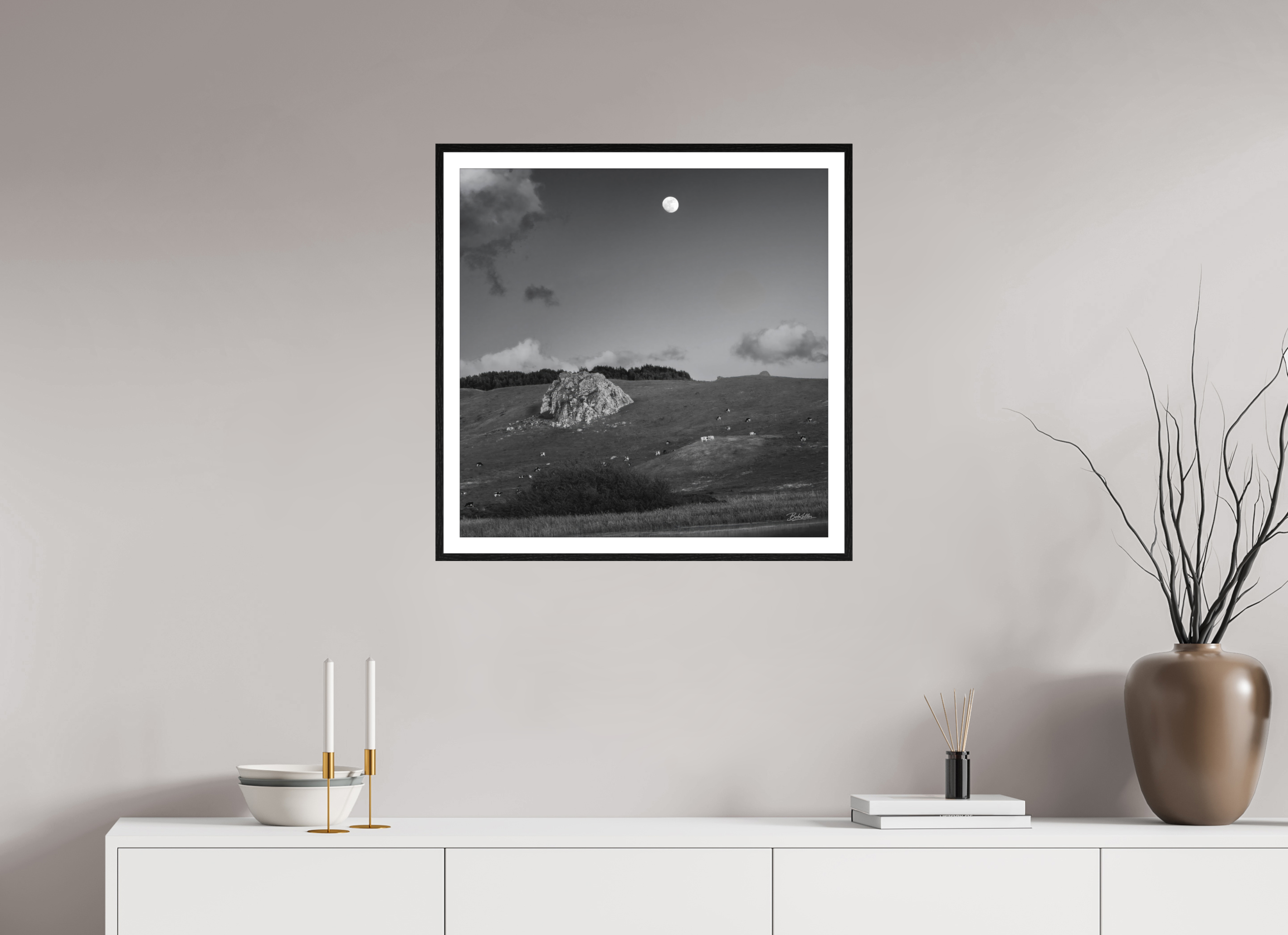 25 x 25″, Fine Art - Acrylic - Framed Moon Watch