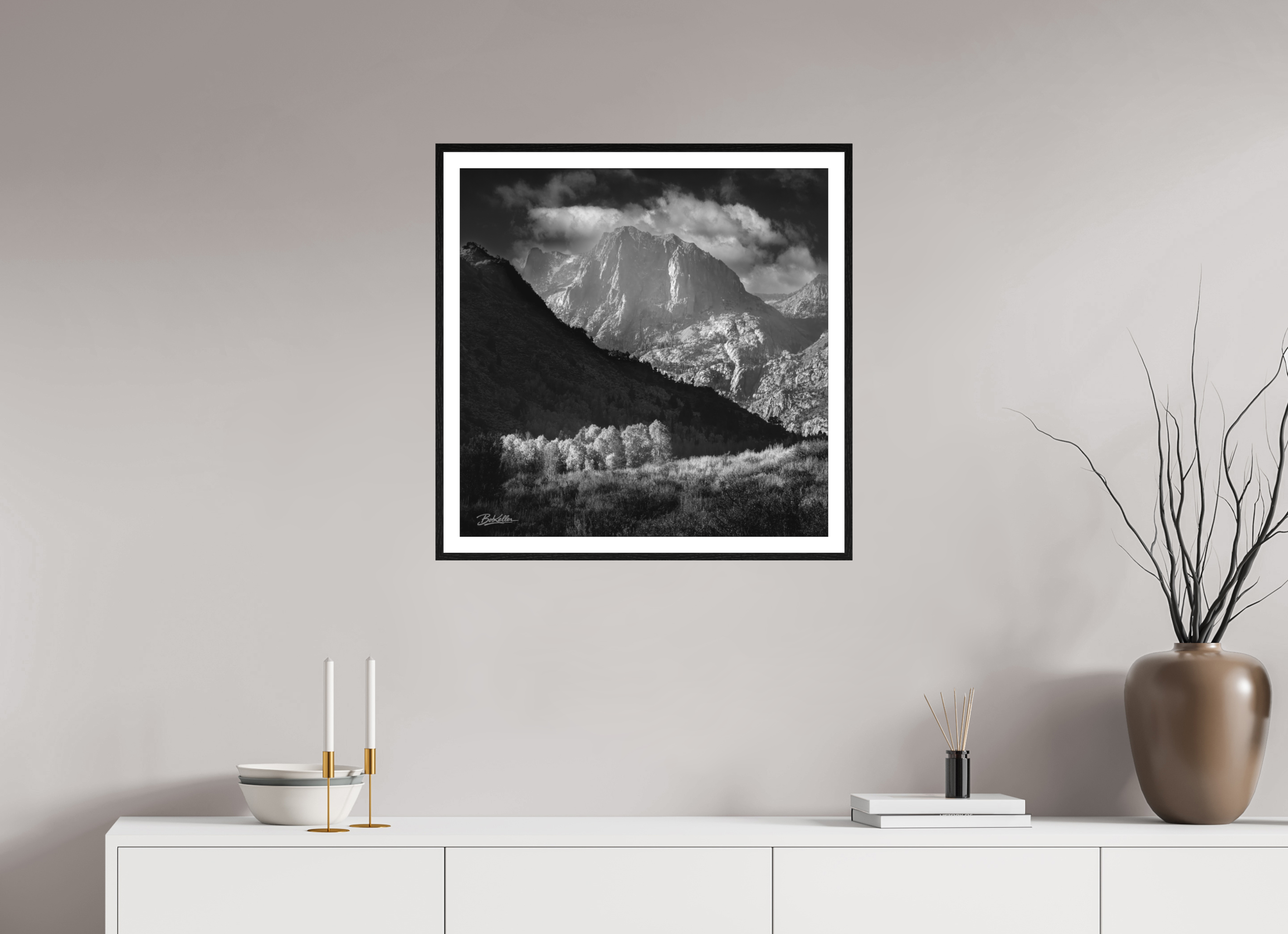 25 x 25″, Fine Art - Acrylic - Framed Sierra Crescendo