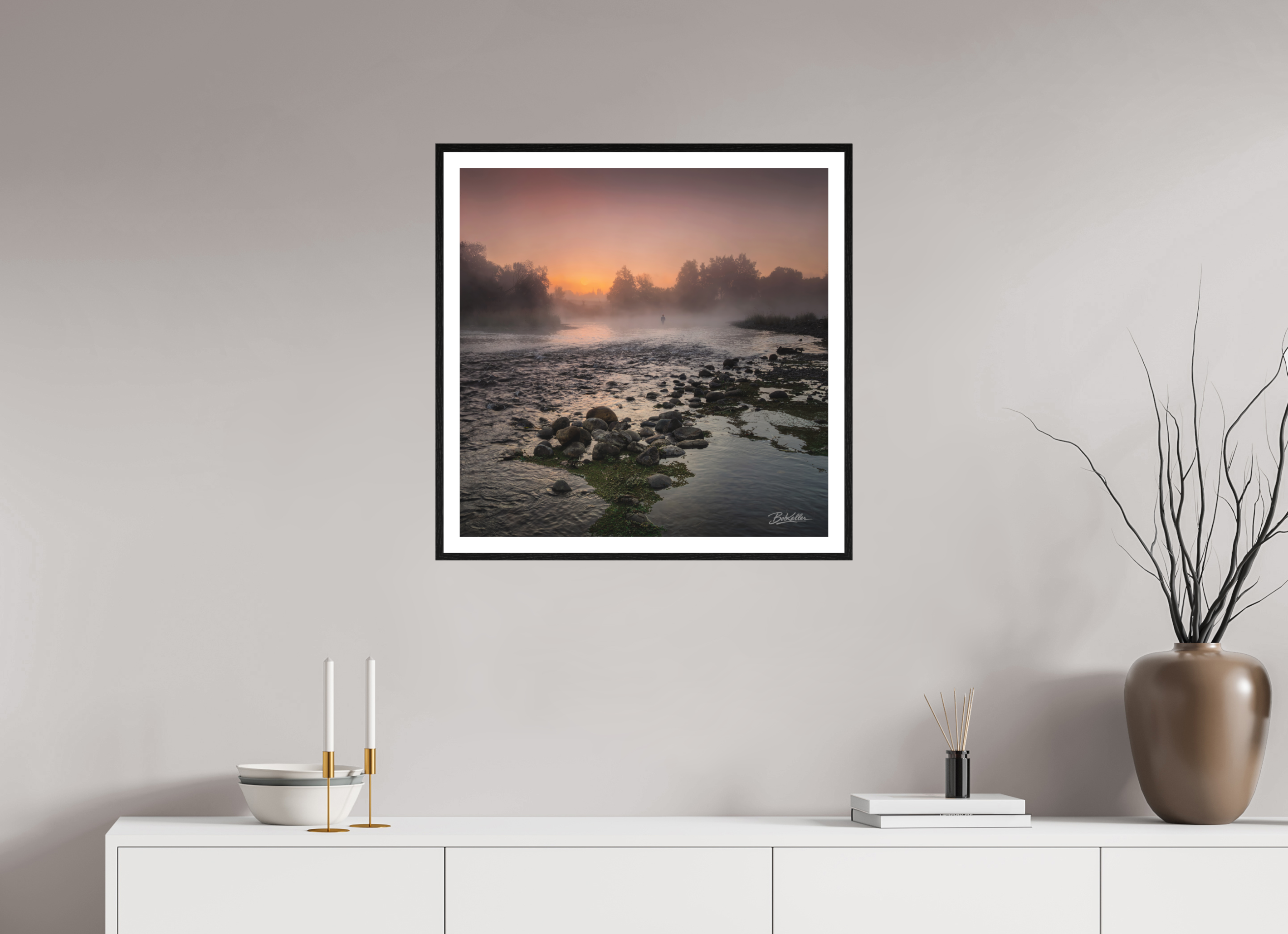 25 x 25″, Fine Art - Acrylic - Framed River of Return