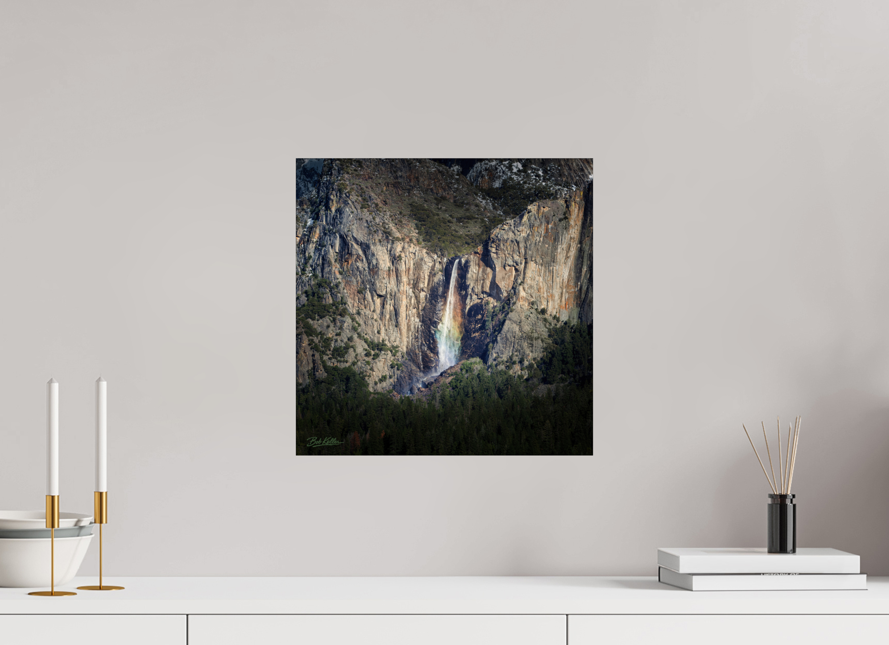 15 x 15″, Fine Art Print-Only Bridalveil Lightfall