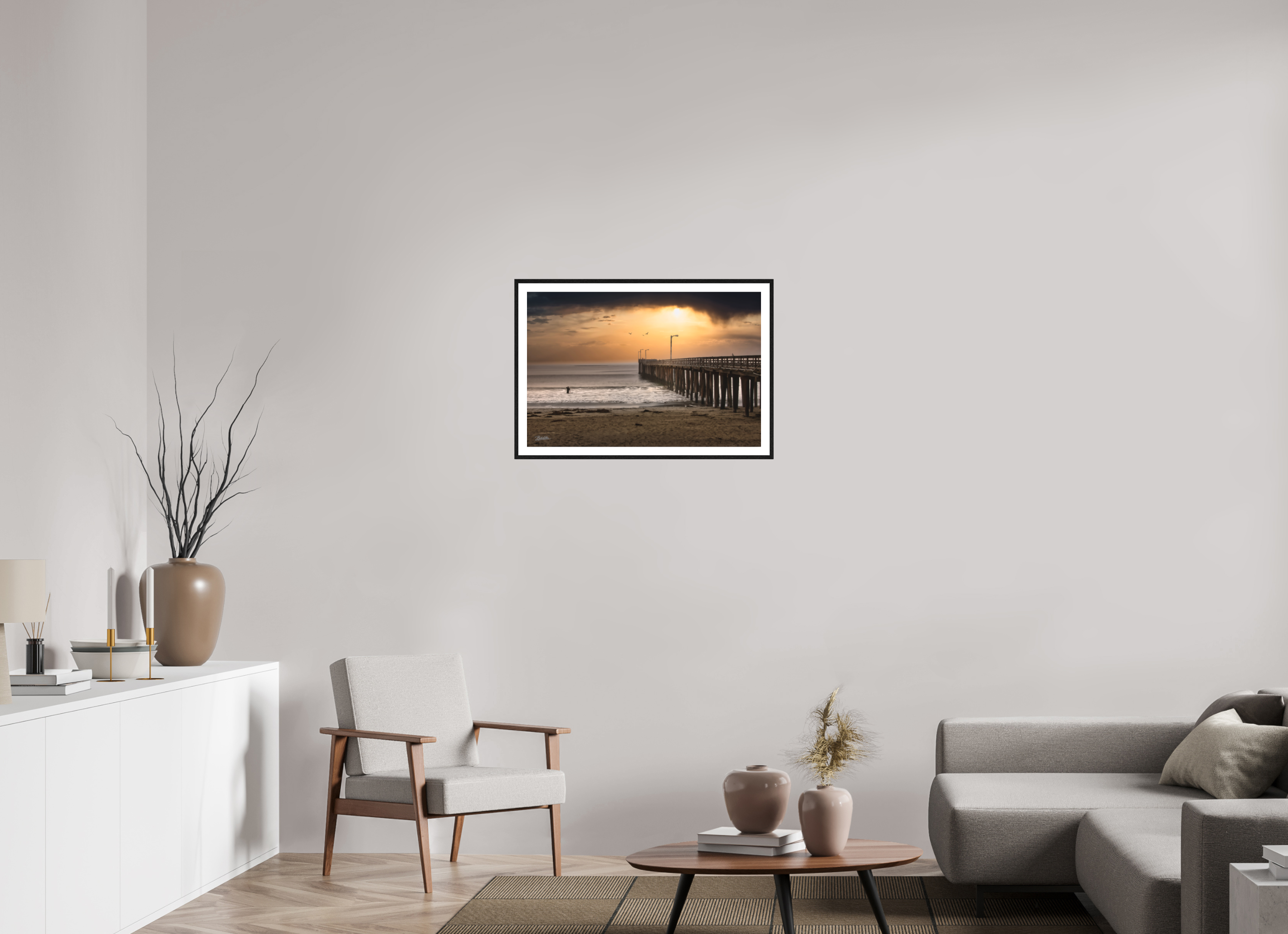 30 x 20″, Fine Art - Acrylic - Framed Big Sur Sunset