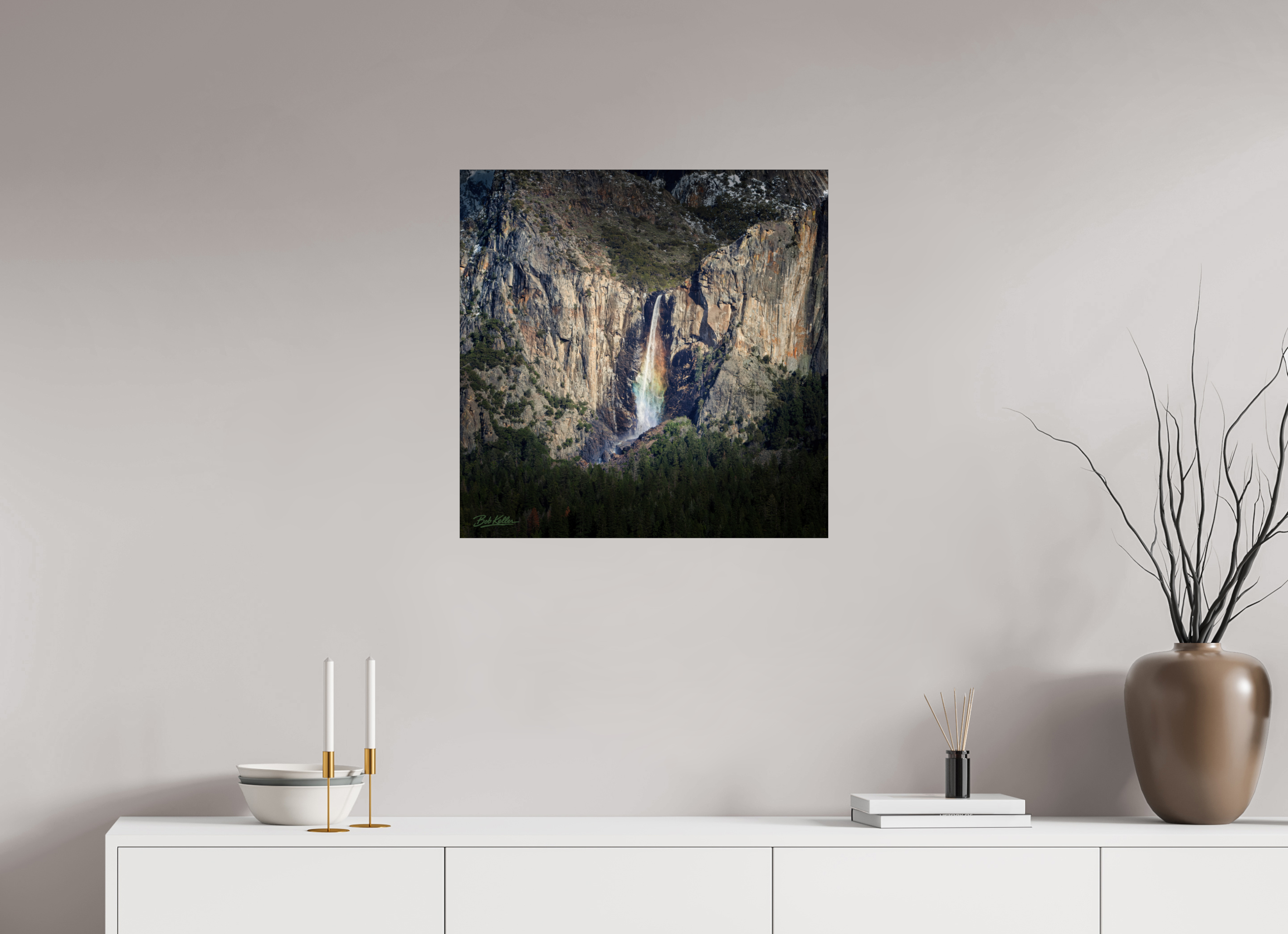 25 x 25″, Fine Art Print-Only Bridalveil Lightfall