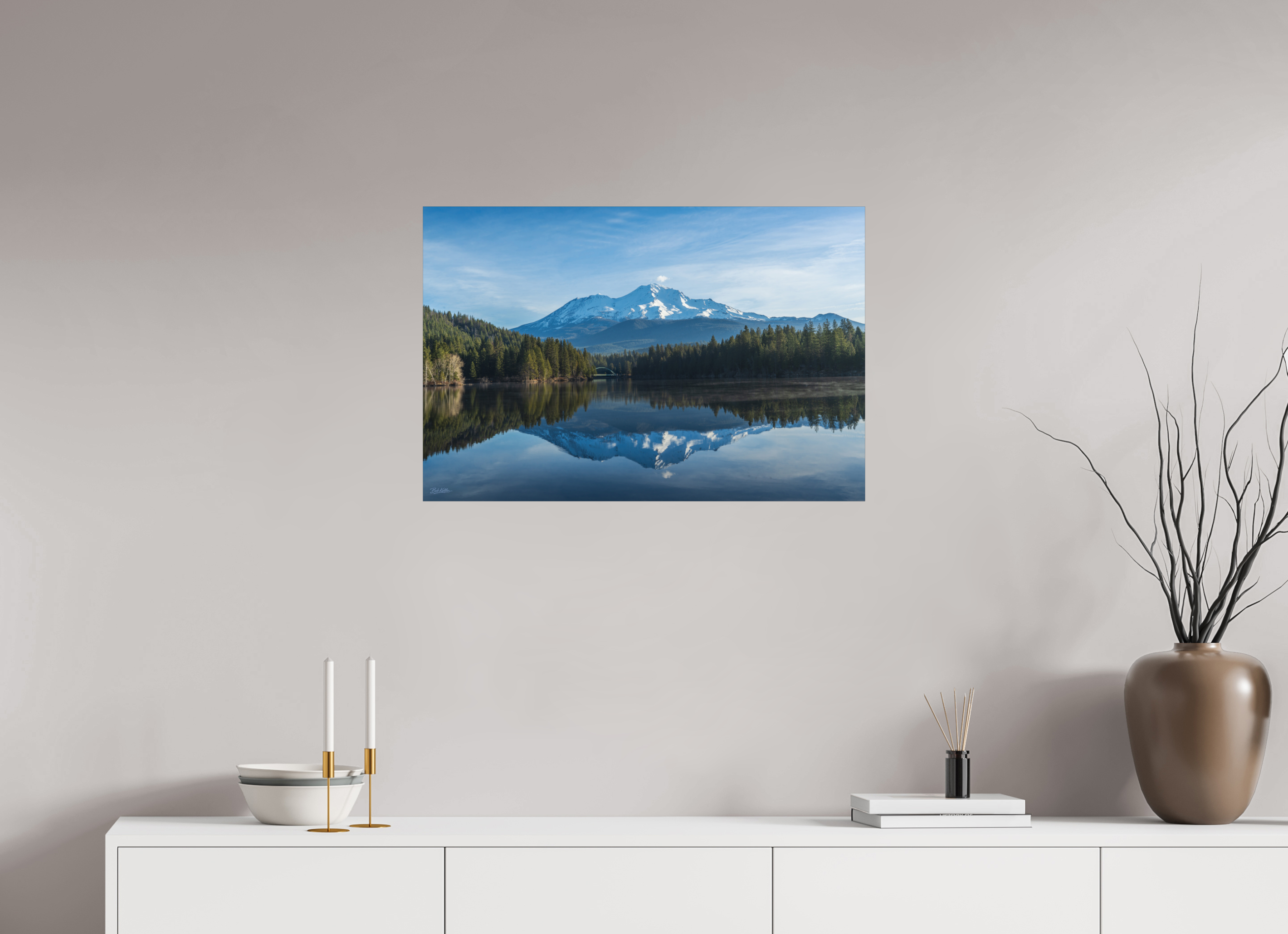 30 x 20″, Fine Art Print-Only First Light on Shasta